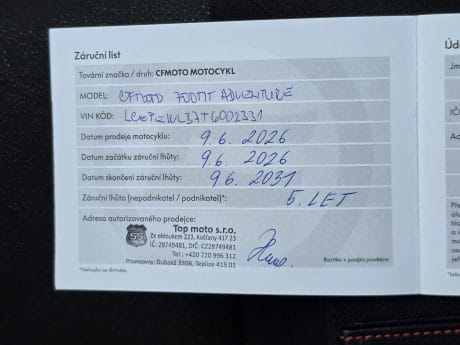 Na prodej CFMOTO 700MT Adventure, 5let záruka, serviska, 1.050km